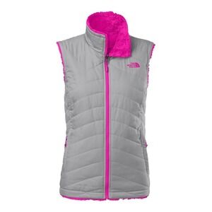 The North Face Womens Gray & Pink Mossbud Insulated‎  Classic Vest Size Small